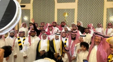أسرتا أخضر وبهكلي تحتفلان بزفاف فهد إلى عروسه.