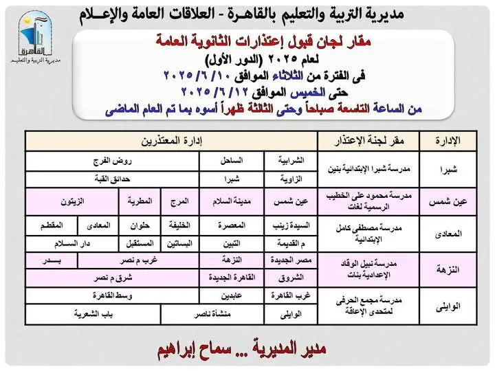 نقدم معلومات حول مواقع لجان استقبال اعتذارات امتحانات الثانوية العامة في القاهرة. نقدم معلومات حول مواقع لجان استقبال اعتذارات امتحانات الثانوية العامة في القاهرة.