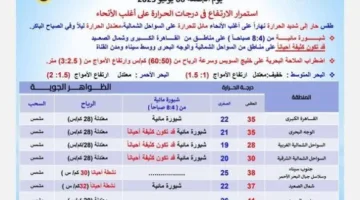 «الأرصاد» تعلن عن توقعات الطقس في أول أيام عيد الأضحى 2025 ودرجات الحرارة المتوقعة