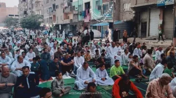تجمع المواطنين في الساحات في القليوبية لأداء صلاة العيد
