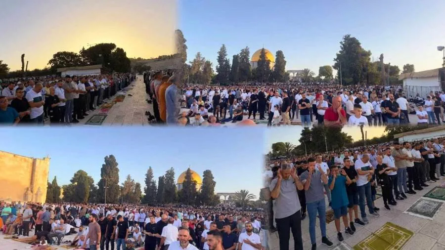 عاجل.. تجمع عشرات الآلاف لأداء صلاة عيد الأضحى في المسجد الأقصى الشريف