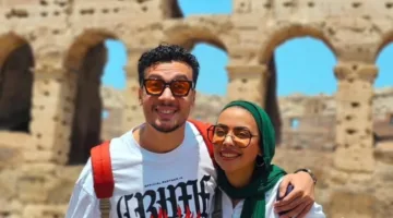 بالصور.. أحمد عبد الوهاب يحتفل بالعيد برفقة زوجته في روما