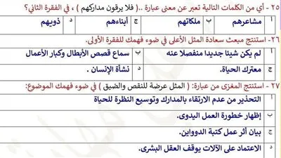 نموذج امتحان اللغة العربية للثانوية العامة 2025… أسئلة متوقعة بنسبة 99% لن تخرج عنه. نموذج امتحان اللغة العربية للثانوية العامة 2025… أسئلة متوقعة بنسبة 99% لن تخرج عنه.