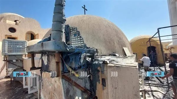 إخماد حريق كنيسة العذراء في إسنا إخماد حريق كنيسة العذراء في إسنا