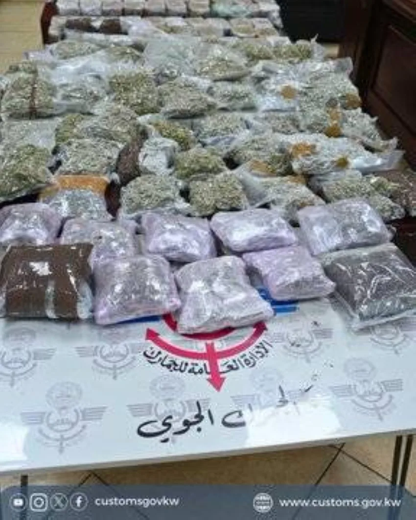 الكويت: استحواذ على 50 كيلو من المخدرات قادمة من دولة أوروبية الكويت: استحواذ على 50 كيلو من المخدرات قادمة من دولة أوروبية
