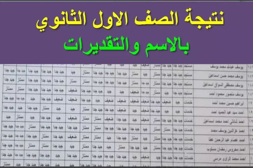 نتائج الصف الأول الثانوي 2025 للترم الثاني عبر موقع وزارة التربية والتعليم برقم الجلوس أو الاسم فقط نتائج الصف الأول الثانوي 2025 للترم الثاني عبر موقع وزارة التربية والتعليم برقم الجلوس أو الاسم فقط