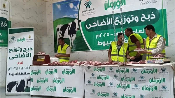 “الأورمان” تواصل عمليات ذبح وتوزيع الأضاحي في كافة المحافظات في إطار جهود التحالف الوطني “الأورمان” تواصل عمليات ذبح وتوزيع الأضاحي في كافة المحافظات في إطار جهود التحالف الوطني