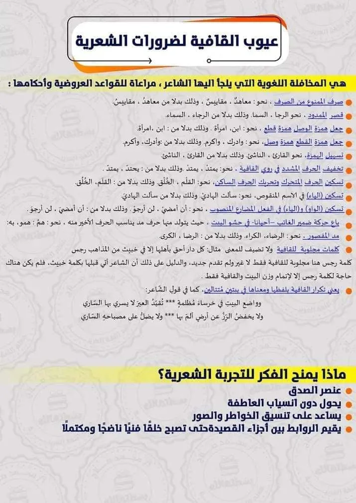 كل القواعد البلاغية في 10 صفحات لشهادة الثانوية العامة 2025 كل القواعد البلاغية في 10 صفحات لشهادة الثانوية العامة 2025