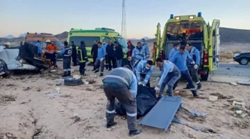 وفاة وإصابة 5 أفراد نتيجة انقلاب ميكروباص على الطريق الدولي لشرم الشيخ