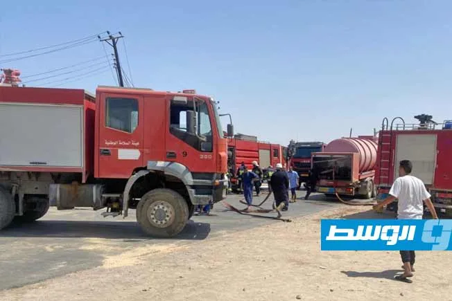بالصور.. اندلاع حريق في مصنع بمدينة مصراتة بالصور.. اندلاع حريق في مصنع بمدينة مصراتة