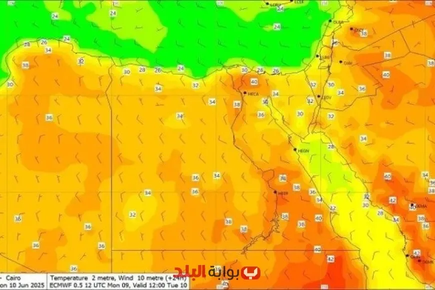 ارتفاعات غير عادية في درجات الحرارة: تفاصيل حالة الطقس في مصر اليوم الثلاثاء 10 يونيو 2025 ارتفاعات غير عادية في درجات الحرارة: تفاصيل حالة الطقس في مصر اليوم الثلاثاء 10 يونيو 2025