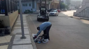 إزالة نفايات العيد من الشوارع في مدن وقرى دمياط