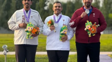 قطر تحرز الميدالية الفضية في مسابقة التراب للفرق للرجال في بطولة كأس آسيا للشوزن في الصين.