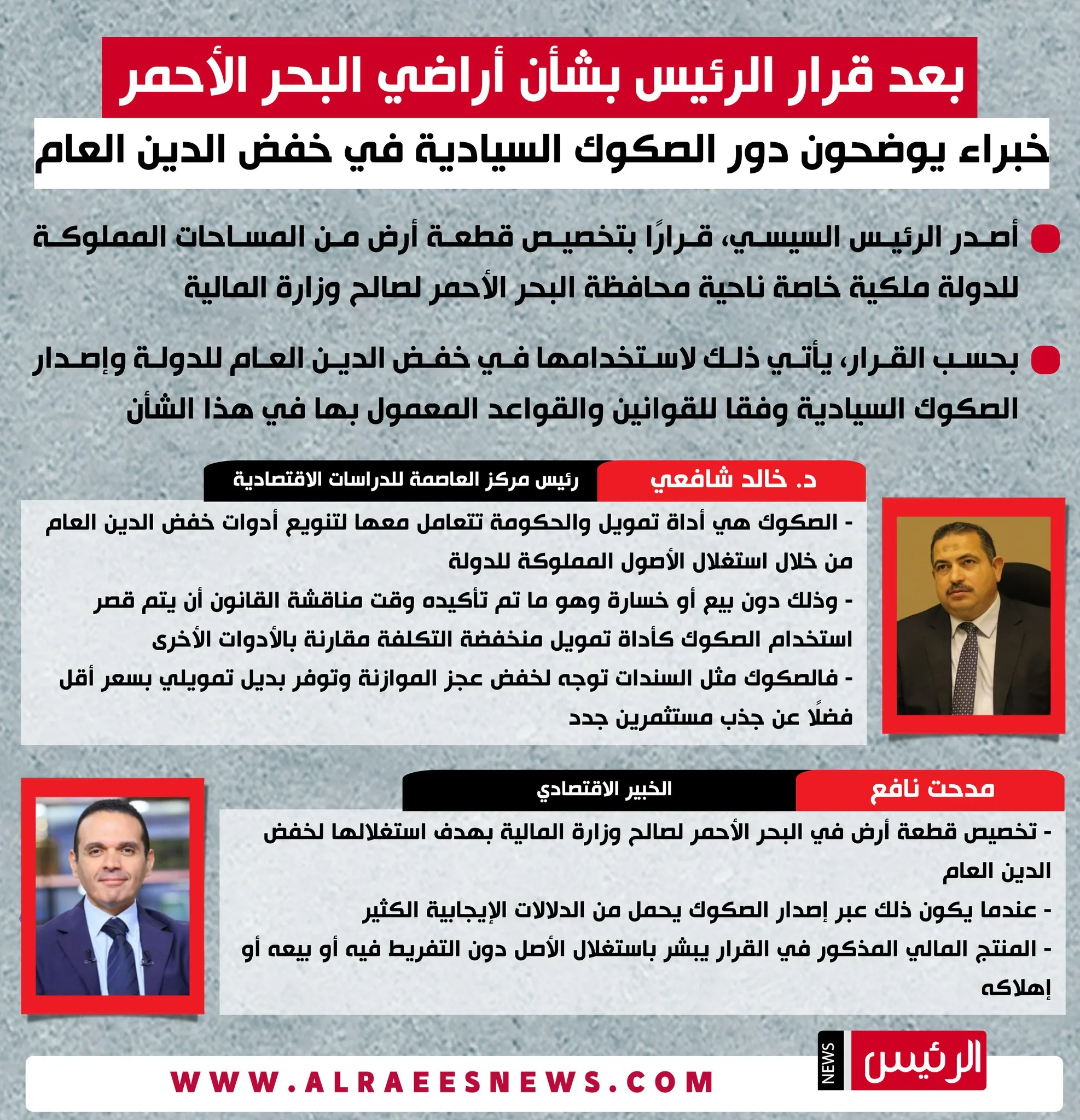 إنفوجرافيك: متخصصون يشرحون قرار الرئيس حول أراضي البحر الأحمر إنفوجرافيك: متخصصون يشرحون قرار الرئيس حول أراضي البحر الأحمر