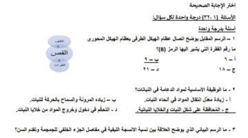 الثانوية العامة 2025: الحلول للنماذج الاسترشادية من 6 إلى 10 في مادة الأحياء
