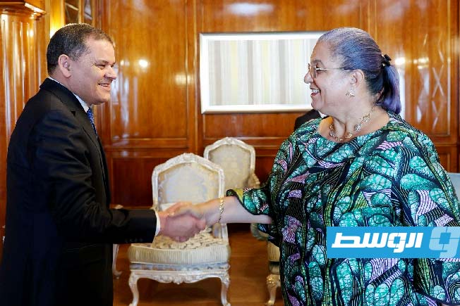 لقاء الدبيبة مع تيتيه بديوان مجلس الوزراء في طرابلس، الأربعاء 11 يونيو 2025. (حكومتنا)