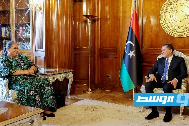 تيتيه يُطلع الدبيبة على دعوة ليبيا لعقد اجتماع لجنة متابعة عملية برلين. تيتيه يُطلع الدبيبة على دعوة ليبيا لعقد اجتماع لجنة متابعة عملية برلين.