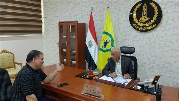 محافظ شمال سيناء يجتمع بمدير التموين لمناقشة تحسين الأداء في القطاع التمويني محافظ شمال سيناء يجتمع بمدير التموين لمناقشة تحسين الأداء في القطاع التمويني