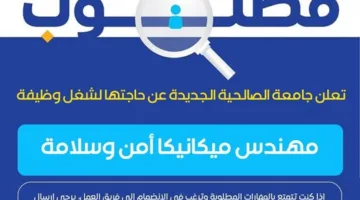 جامعة الصالحية الجديدة تعلن عن توفر وظائف شاغرة جديدة.. التفاصيل الكاملة هنا