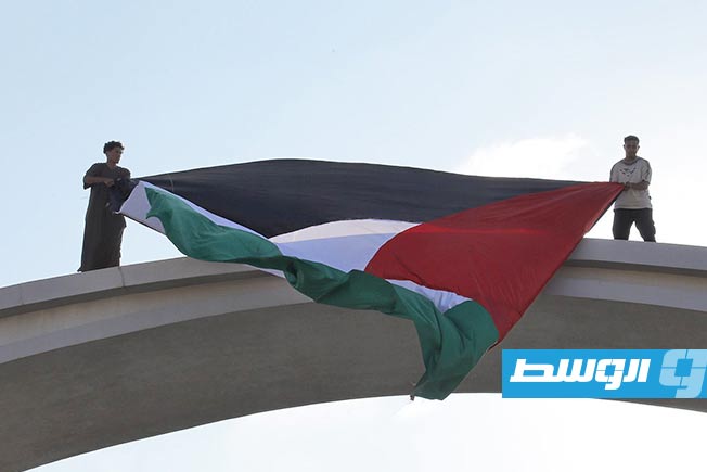 قافلة الصمود لدى وصولها بلدية زليتن، 12 يونيو 2025. (صفحة البلدية على موقع فيسبوك)