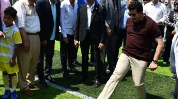 وزير الشباب ومحافظ دمياط ي inaugurate ملعب كرة القدم في نادي كفر سعد