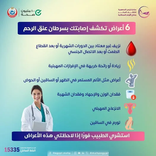 6 علامات تدل على إصابة المرأة بسرطان عنق الرحم 6 علامات تدل على إصابة المرأة بسرطان عنق الرحم