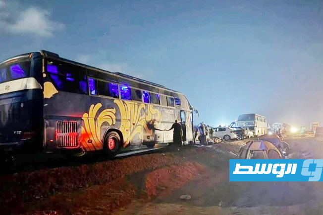 قافلة الصمود تخيم عند المدخل الغربي لمدينة سرت، الجمعة 13 يونيو 2025. (الإنترنت)