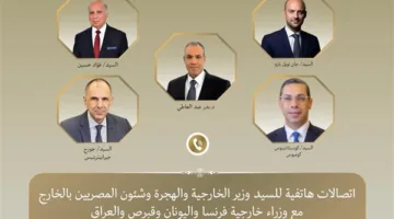 وزير الخارجية يتلقى مكالمات هاتفية من وزراء خارجية فرنسا واليونان وقبرص والعراق