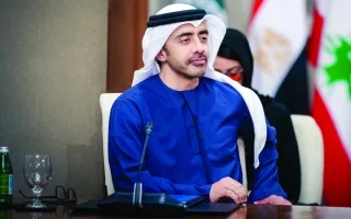 عبد الله بن زايد يتباحث مع وزراء خارجية قطر وعمان وفرنسا وبريطانيا وروسيا حول مستجدات الأوضاع في المنطقة عبد الله بن زايد يتباحث مع وزراء خارجية قطر وعمان وفرنسا وبريطانيا وروسيا حول مستجدات الأوضاع في المنطقة