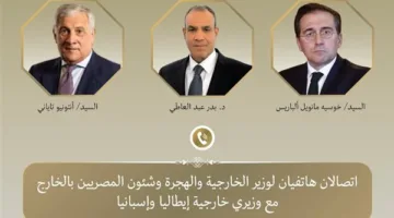 وزير الخارجية يتلقى مكالمتين هاتفيتين من نظيريه الإيطالي والإسباني