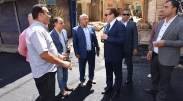 محافظ المنوفية يزور أعمال التبليط في شارع السلطان حسين