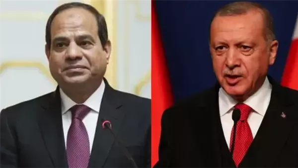 السيسي وأردوغان يؤكدان رفضهما القاطع لتهجير الفلسطينيين من أراضيهم. السيسي وأردوغان يؤكدان رفضهما القاطع لتهجير الفلسطينيين من أراضيهم.