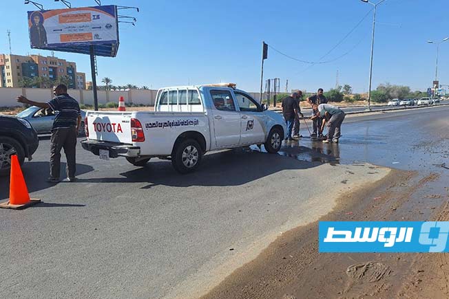 صيانة تسرب مياه بغرفة الصمام الرئيسى فى بوابة الجبس بجنزور، 14 يونيو 2025 (الشركة العامة للمياه والصرف الصحي)