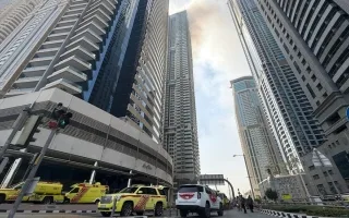«الدفاع المدني في دبي» ينقذ 3820 شخصاً من 67 طابقاً ويتعامل مع حريق في برج المارينا