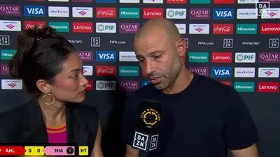 خافيير ماسكيرانو: إنتر ميامي كان يستحق الفوز على الأهلي وأنا سعيد بالتعادل.. وقد تخلصنا من التوتر في النصف الثاني من المباراة. خافيير ماسكيرانو: إنتر ميامي كان يستحق الفوز على الأهلي وأنا سعيد بالتعادل.. وقد تخلصنا من التوتر في النصف الثاني من المباراة.