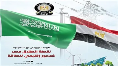 المركز الإعلامي لمجلس الوزراء: الاتصال الكهربائي مع السعودية يمثل بداية تحول مصر إلى محور إقليمي للطاقة. المركز الإعلامي لمجلس الوزراء: الاتصال الكهربائي مع السعودية يمثل بداية تحول مصر إلى محور إقليمي للطاقة.
