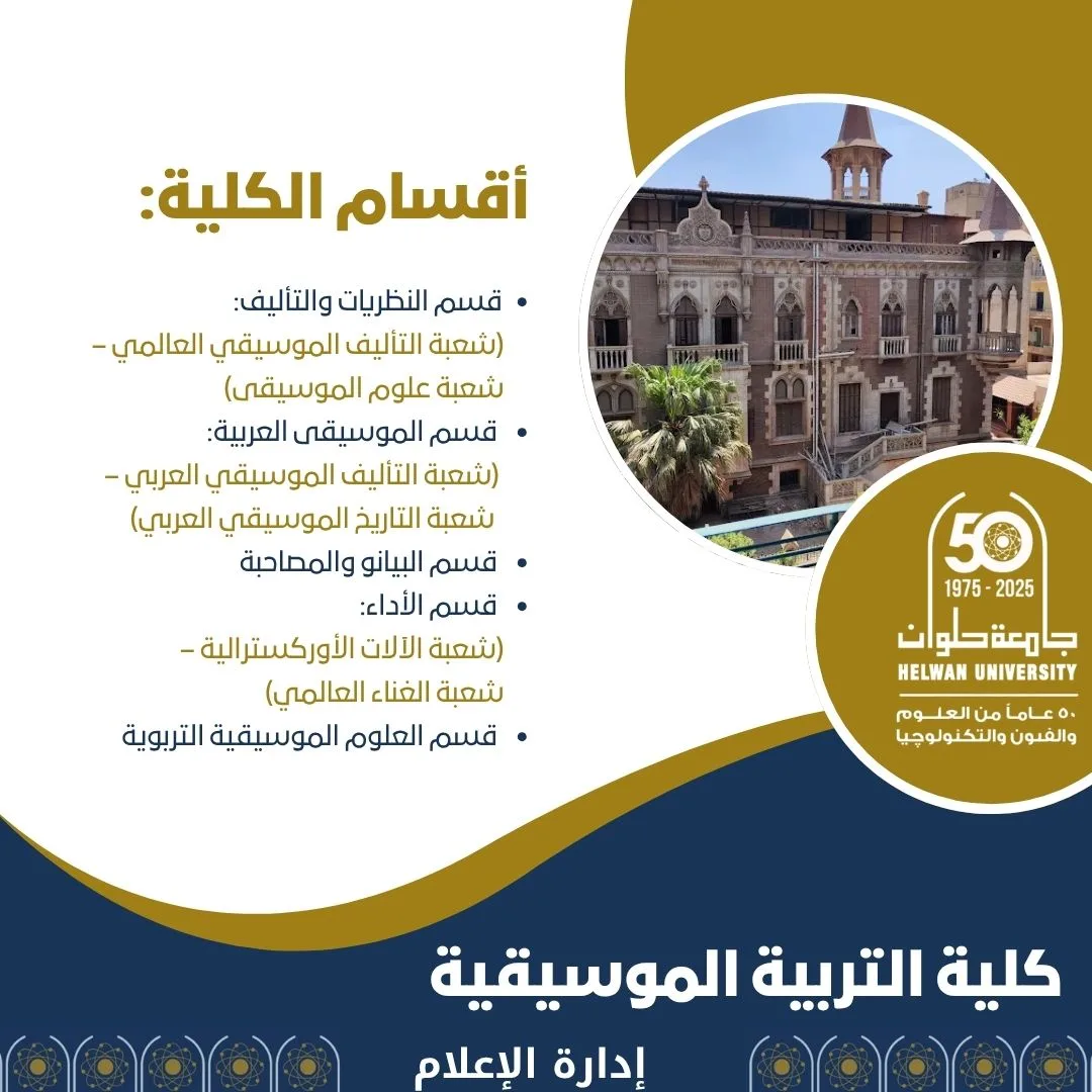 تنسيق الجامعات 2025: معلومات عن دراسة كلية التربية الموسيقية في الزمالك بجامعة حلوان تنسيق الجامعات 2025: معلومات عن دراسة كلية التربية الموسيقية في الزمالك بجامعة حلوان