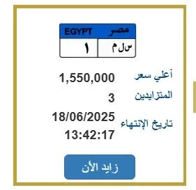 «تجاوزت مليون ونصف».. المرور يعرض الزيادة على لوحة مركبة فريدة «تجاوزت مليون ونصف».. المرور يعرض الزيادة على لوحة مركبة فريدة
