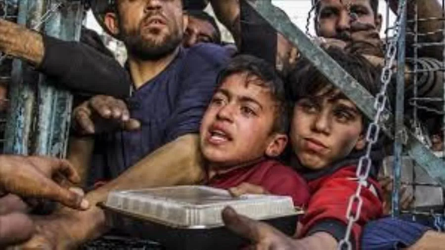 غزة تحت وطأة المجاعة: بيع الذهب بسعر الخبز وذكريات العائلات تُمحى على موائد الفقر. غزة تحت وطأة المجاعة: بيع الذهب بسعر الخبز وذكريات العائلات تُمحى على موائد الفقر.