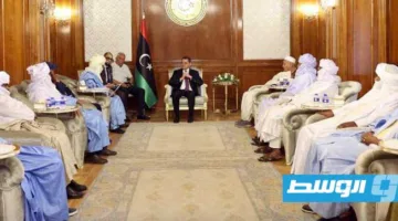الدبيبة يناقش مع وفد الطوارق سبل تعزيز الاستقرار في الجنوب