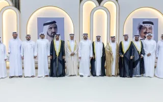 حمدان بن محمد يشارك في احتفالات عائلتي النعيمي والقمزي والشامسي