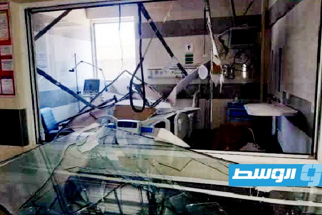 آثار الدمار في مستشفى الفارابي قرب مدينة كرمانشاه الإيرانية. 16 يونيو 2025 (الإنترنت)