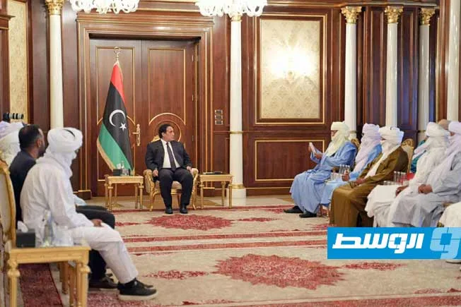 المنفي يناقش المصالحة والأوضاع الميدانية في جنوب ليبيا مع وفد من الطوارق المنفي يناقش المصالحة والأوضاع الميدانية في جنوب ليبيا مع وفد من الطوارق