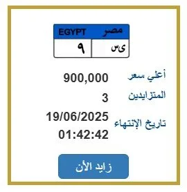 تجاوزت عتبة المليون.. زيادة الطلب على لوحة سيارة فريدة