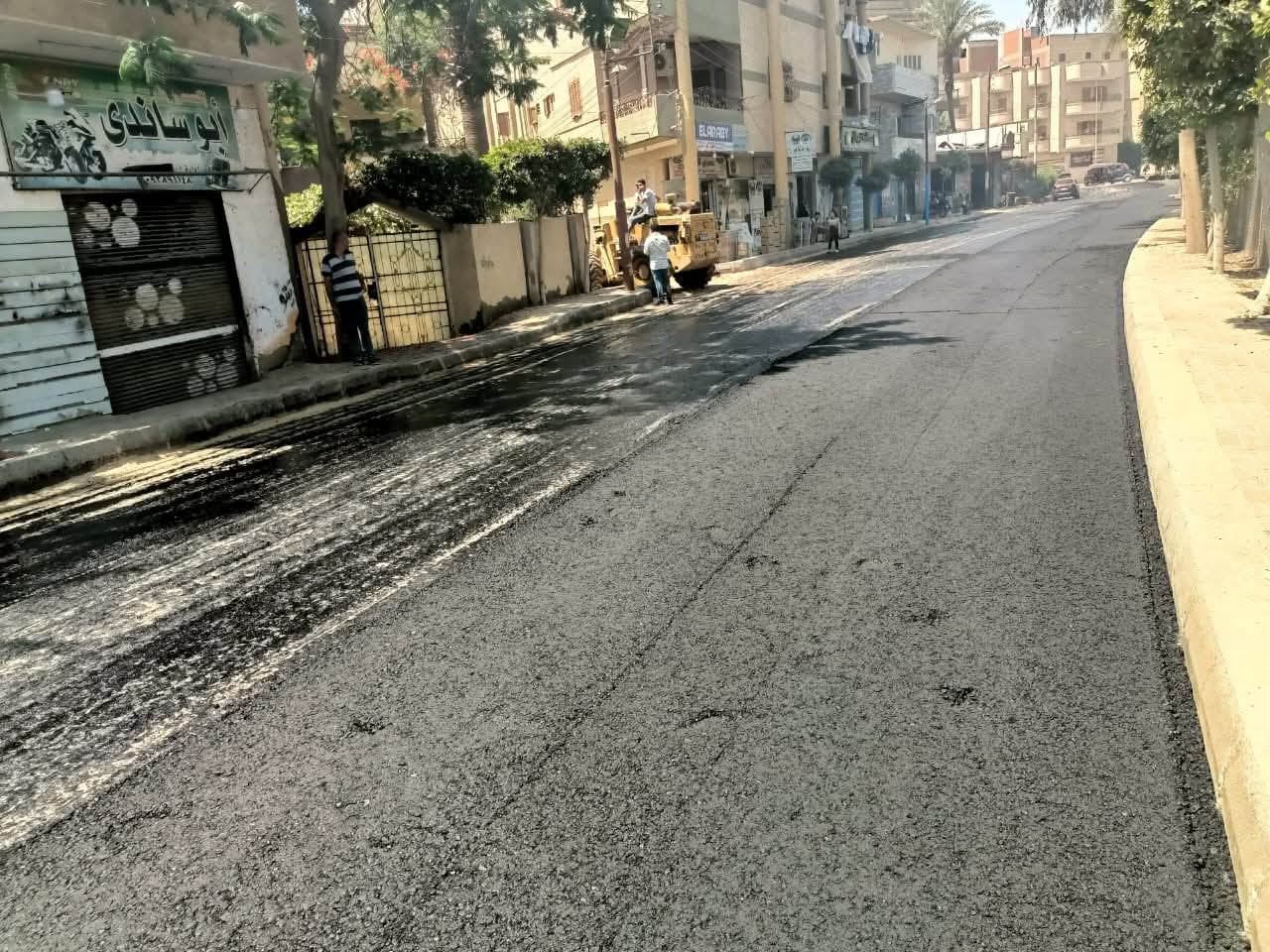 صور: تحسين ورصف شارع السنترال في السنطة بمحافظة الغربية