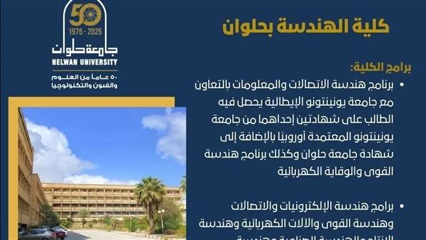 تنسيق الجامعات: “هندسة حلوان” كمركز علمي رائد يقدم برامج دولية متميزة. تنسيق الجامعات: “هندسة حلوان” كمركز علمي رائد يقدم برامج دولية متميزة.