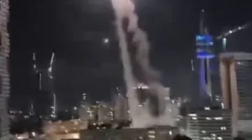 فيديو متداول يظهر سقوط صاروخ إيراني بالقرب من وزارة الدفاع الإسرائيلية