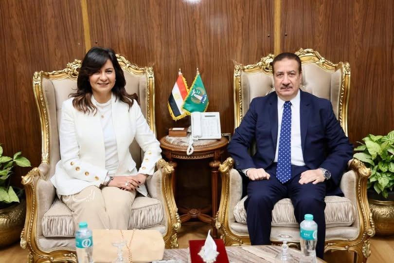 محافظ المنوفية يستقبل السفيرة نبيلة مكرم خلال إطلاق القافلة التنموية الشاملة