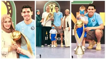 9 لقطات للاحتفال الذي أقامه نجم بيراميدز مع زوجته بمناسبة الفوز بدوري أبطال إفريقيا