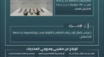 Border Patrol in Asir Thwarts Smuggling of 19 Kilograms of Hashish.